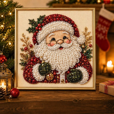 Santa pearl art detail