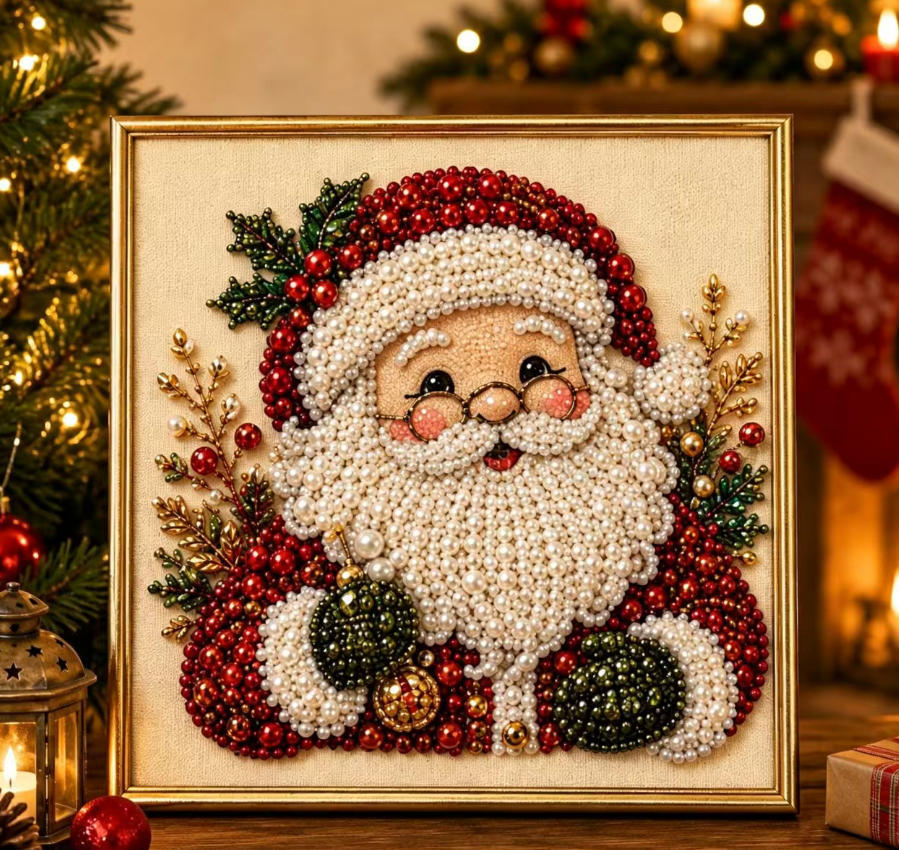 Santa seasonal pearl art design