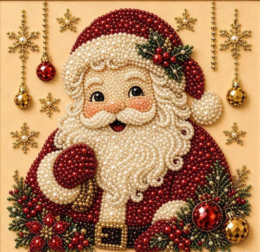 Santa Portrait seasonal pearl art design