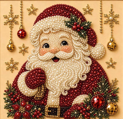 Santa Portrait seasonal pearl art design