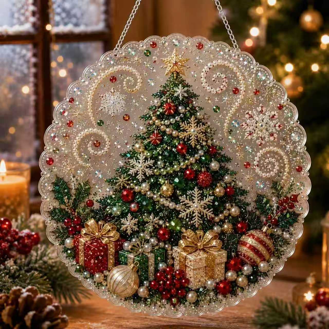 Christmas Tree Hanging Design seasonal pearl art design
