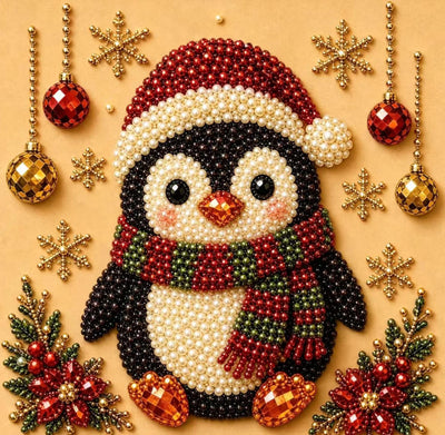 Penguin seasonal pearl art design
