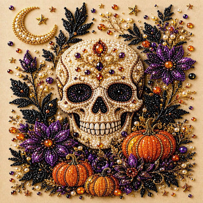 Floral Skull seasonal pearl art design