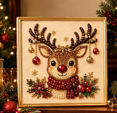 Reindeer seasonal pearl art design