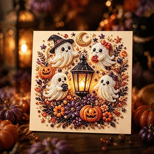Ghosts and Lantern seasonal pearl art design